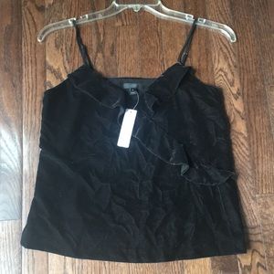 J.Crew Black velour cami size 2